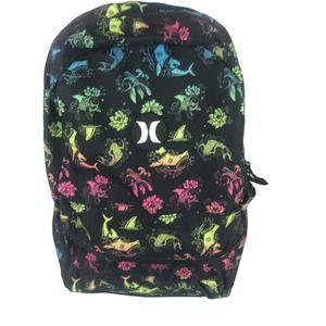 Hurley black ocean theme school backpack book bag New